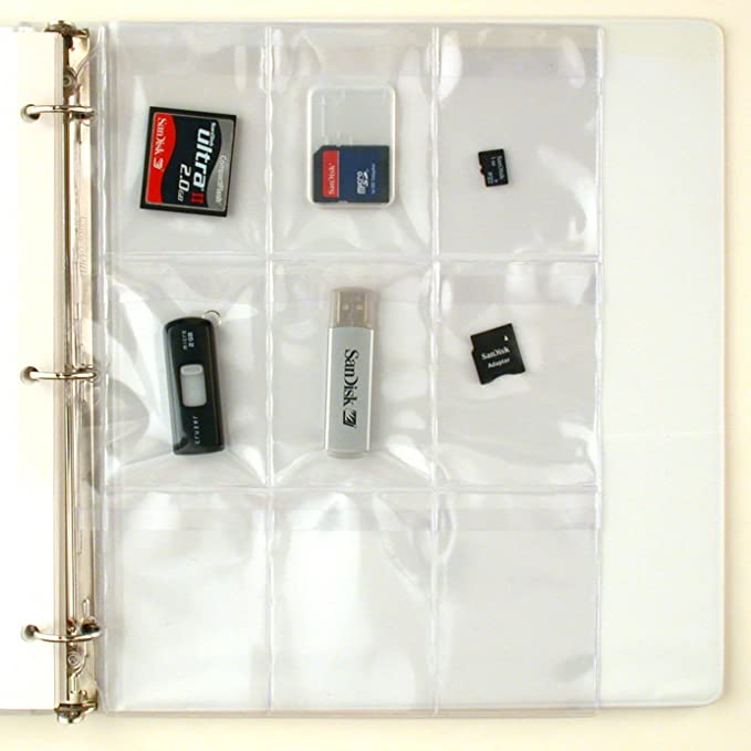 3x3 card binder sheets with flaps for each pocket
