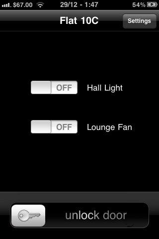 Demo iPhone app - Apartment automation