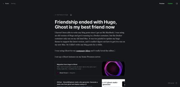 Migrating from Hugo to Ghost